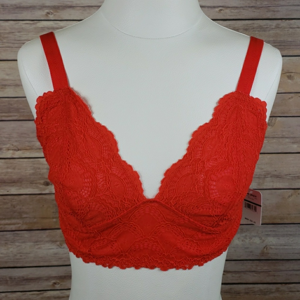 Red Lace Free People Bralette
